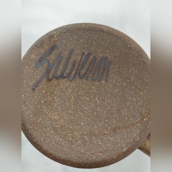 Artist Signed Handcrafted Brown Pottery Mug - Picture 11 of 11